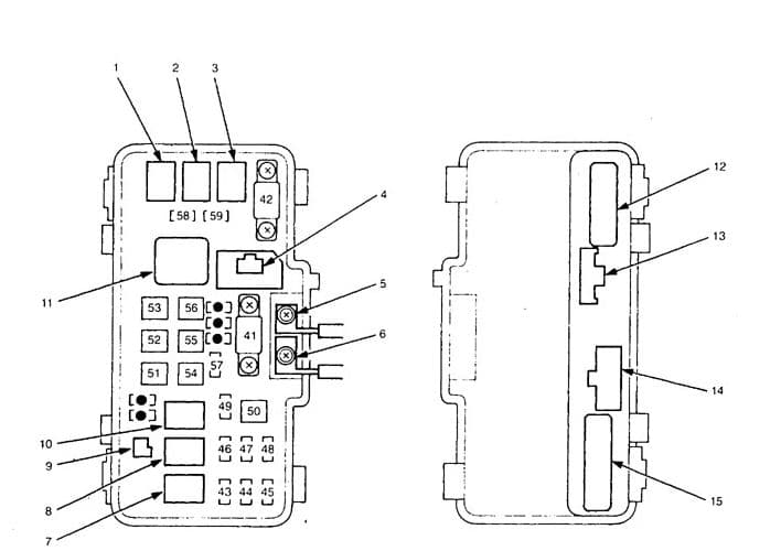 Acura TL - fuse box diagram - instrument panel fuse/relay box