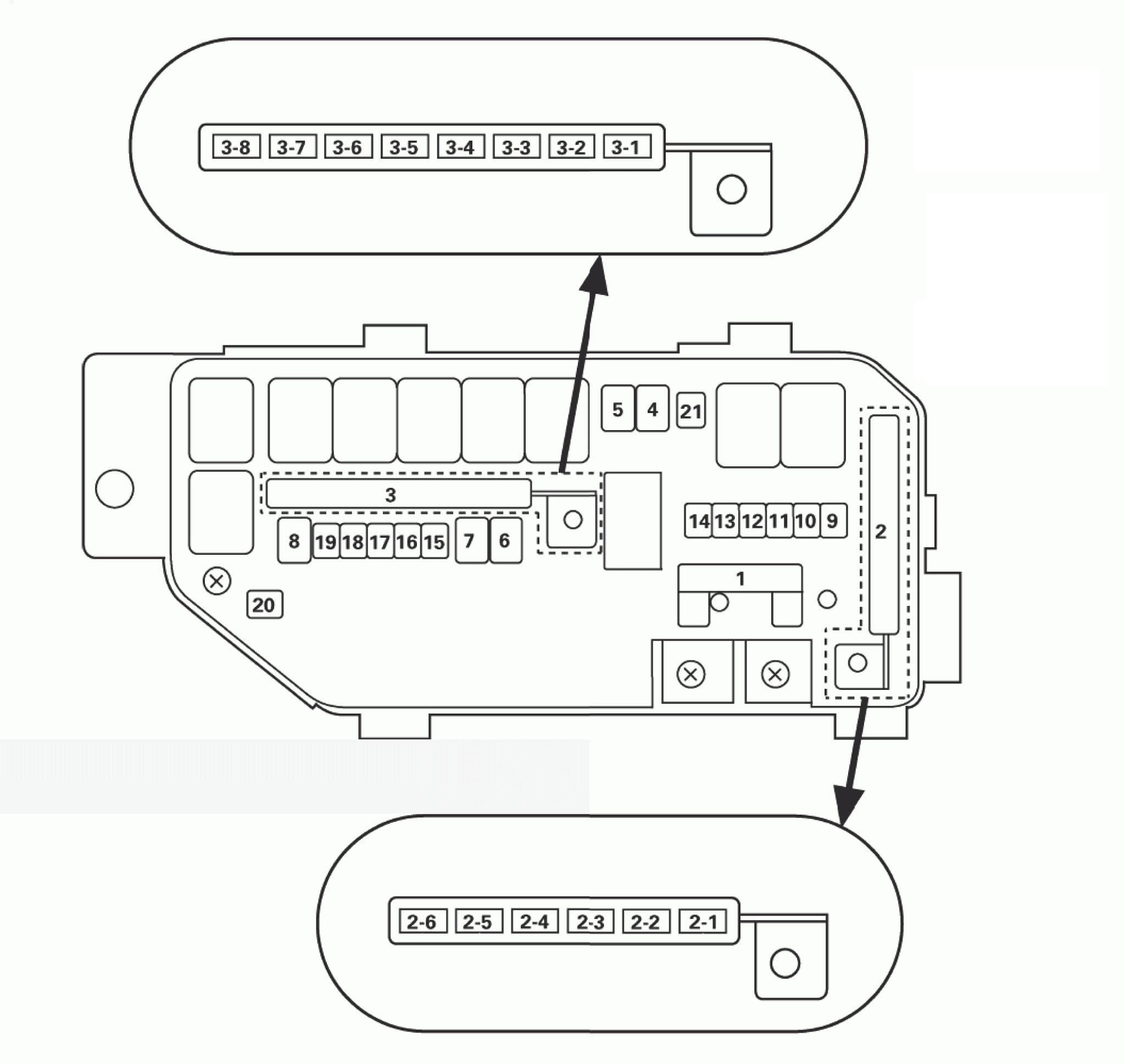 Acura TL - fuse box diagram - under-hood fuse/relay box