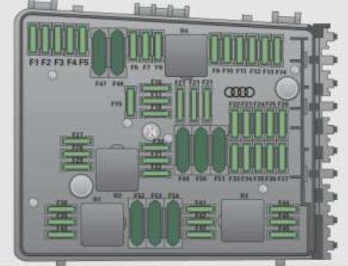 Audi TTS Coupe - fuse box diagram - engine compartment