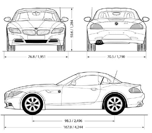 BMW Z4 sDriver35is - dimensions