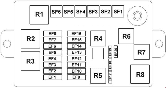 Chery A1 - fuse box diagram - engine compartment