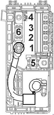 Chevrolet Cruze - fuse box diagram - above the battery