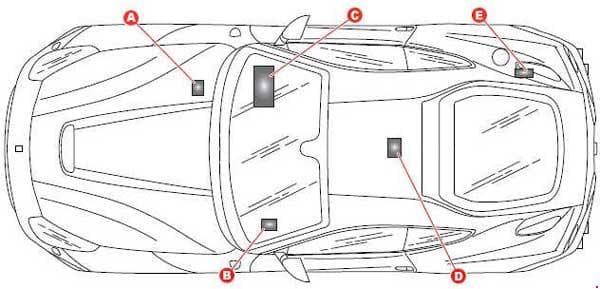 Ferrari F12Berlinetta - fuse box diagram - location