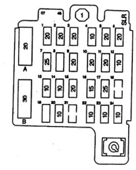 Isuzu Hombre - fuse box diagram - front view