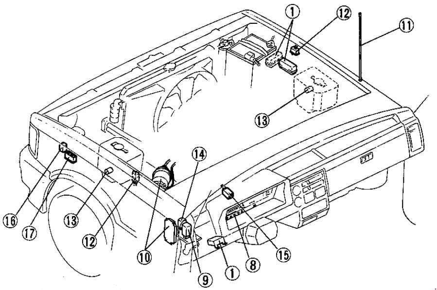 Mazda B2000 - fuse box diagram - engine compartment