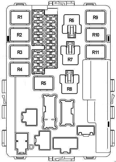Nissan Murano - fuse box diagram - engine compartment (type 2)