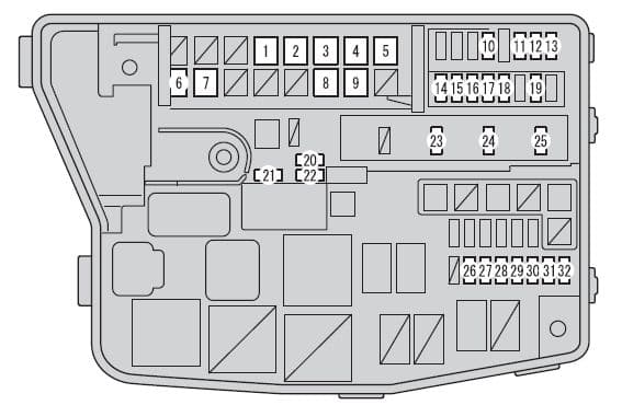 Scion xB mk2 - fuse box - engine compartment
