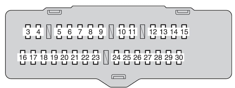 Toyota Highlander Hybrid - fuse box - instrument panel (fuse block)