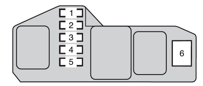 Toyota Hilux mk8 - fuse box - instrument panel (passenger's side)