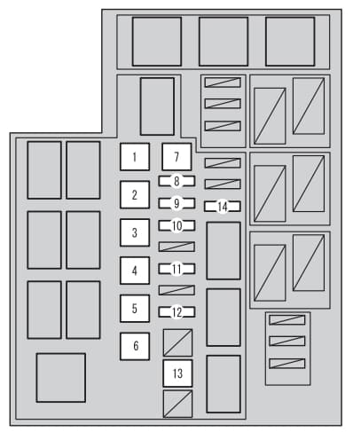 Toyota RAV4 mk4 - fuse box - engine compartment (type B)