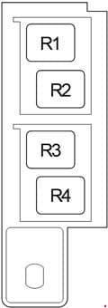 Toyota Avensis - fuse box diagram - passenger compartment relay box