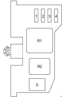 Toyota Hilux - fuse box diagram - passenger compartment relay box before 2011