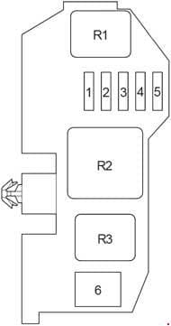 Toyota Hilux - fuse box diagram - passenger compartment relay box from 2011