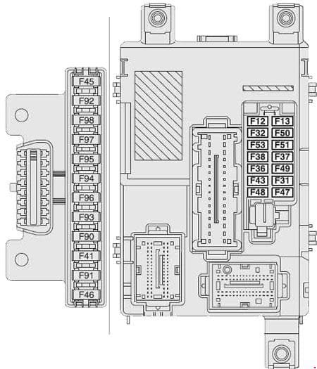 Vauxhall Combo D - fuse box diagram - instrument panel